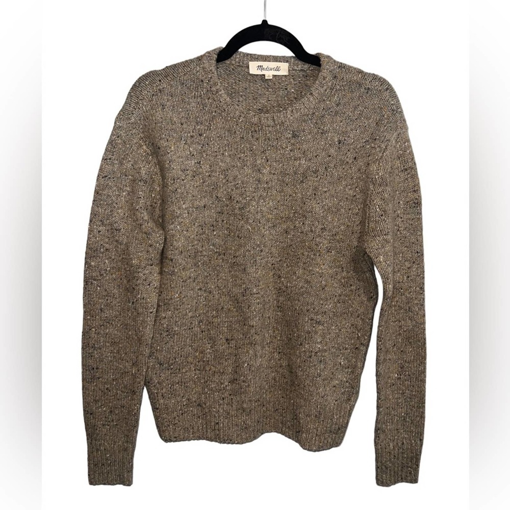 Madewell tan flecked merino wool sweater size S